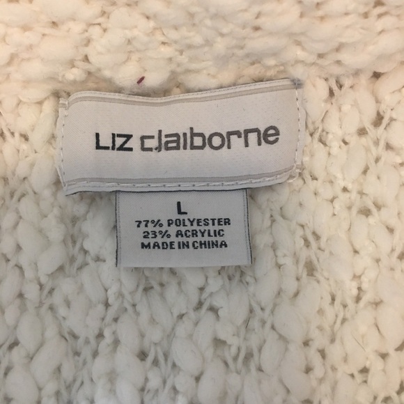 Liz Claiborne sz L, over size cowl neck, open knit sweater. Lagenlook, casual. - Picture 2 of 10